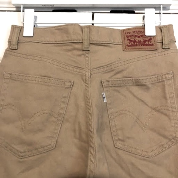 NWT LEVI'S High-Waisted Wide Leg Jean Crop Pant Khaki/Tan 26 - Picture 6 of 7